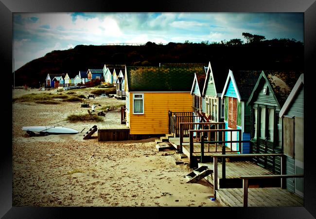 Beach Huts Hengistbury Head Dorset Framed Print by Andy Evans Photos