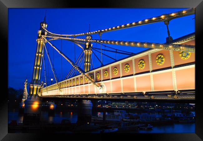 Albert Bridge River Thames London Framed Print by Andy Evans Photos