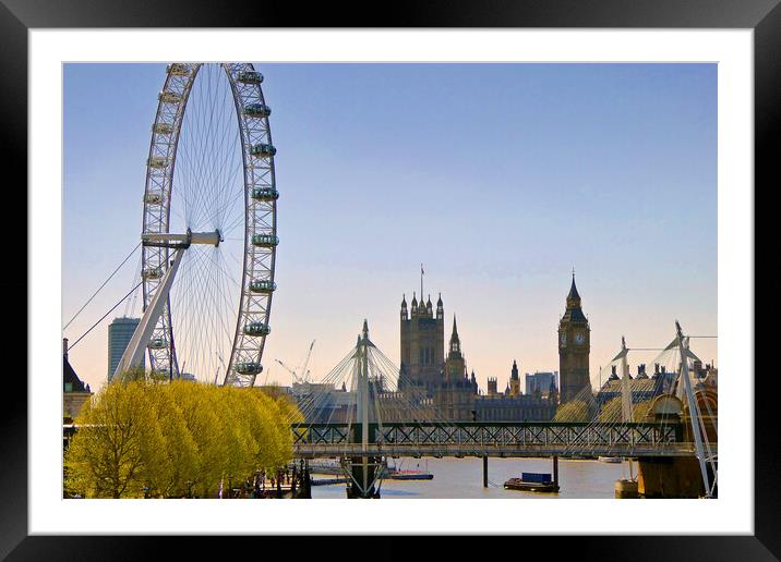 Majestic London Landmarks Framed Mounted Print by Andy Evans Photos