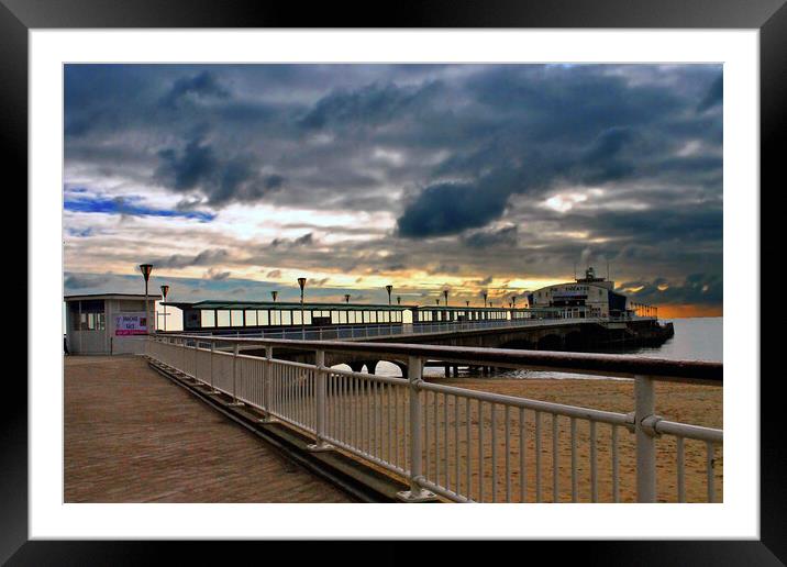 Bournemouth Pier And Beach Dorset Framed Mounted Print by Andy Evans Photos