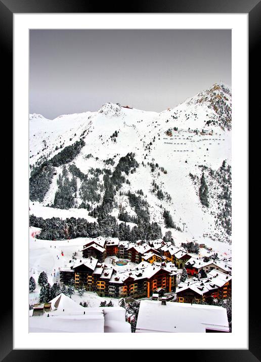 Les Arcs Arc 1950 Paradiski Ski Area French Alps France Framed Mounted Print by Andy Evans Photos
