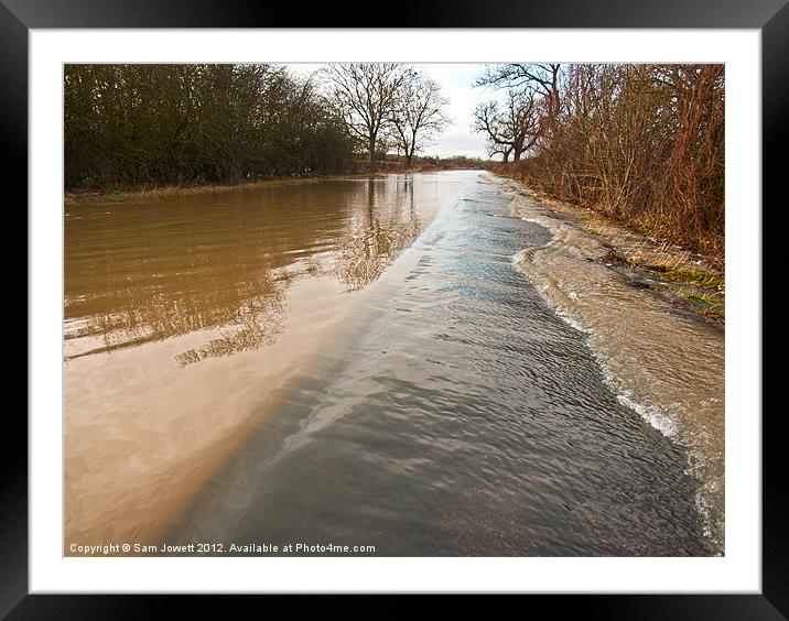 Road becomes Canal Framed Mounted Print by Sam Jowett