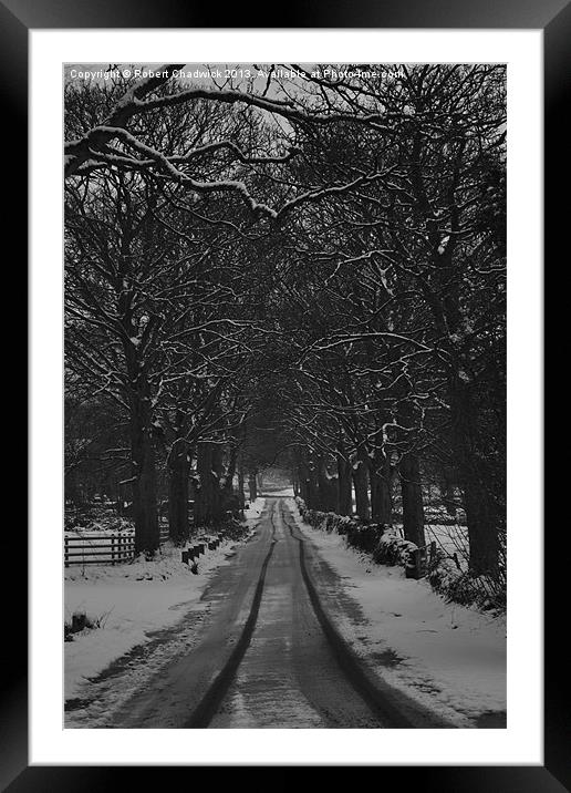 tracks in the snow Framed Mounted Print by Robert Chadwick