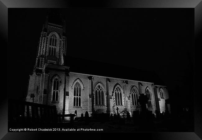 church at night Framed Print by Robert Chadwick
