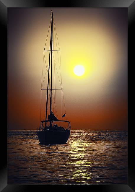 Cafe Del Mar- At Sunset..... Framed Print by martin kimberley