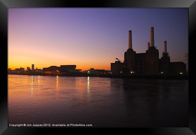 Sunrise at Battersea Power Station Framed Print by Jon Jaques