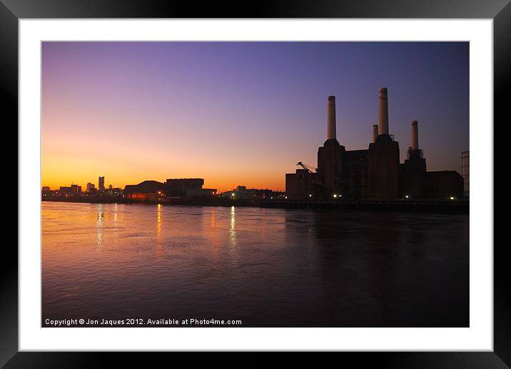 Sunrise at Battersea Power Station Framed Mounted Print by Jon Jaques