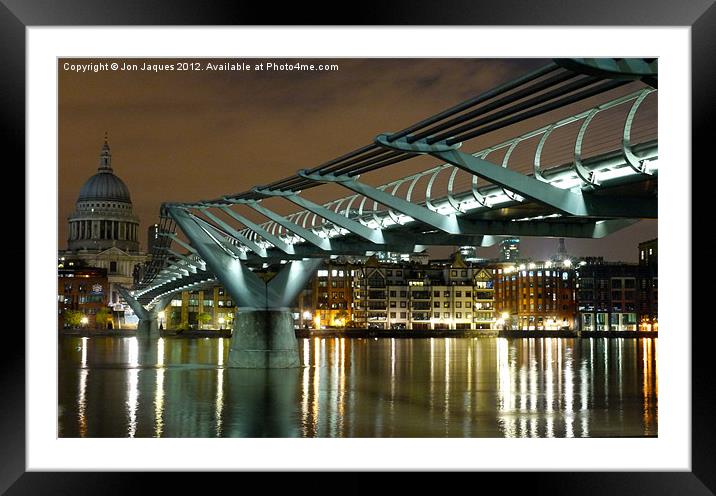 Millenium bridge Framed Mounted Print by Jon Jaques