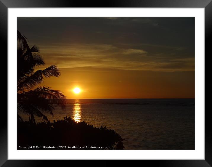 Tropical sunset Framed Mounted Print by Paul Rickford