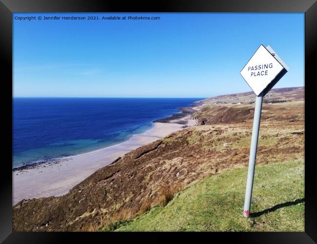 Melvaig Passing Place 2 Framed Print by Jennifer Henderson