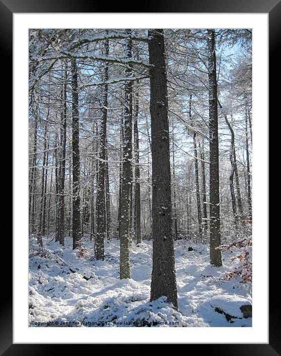 Snowy Trees Framed Mounted Print by Jennifer Henderson