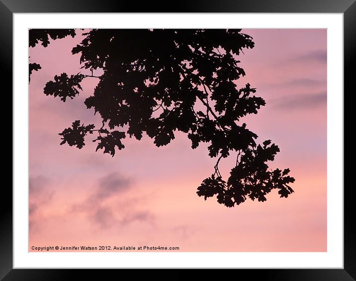 Oak Sunset Framed Mounted Print by Jennifer Henderson