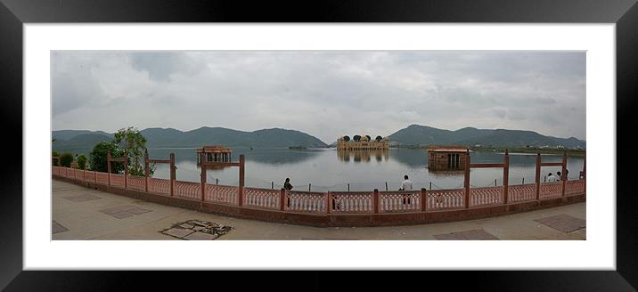 the water palace in Jaipur Framed Mounted Print by jon lovejoy