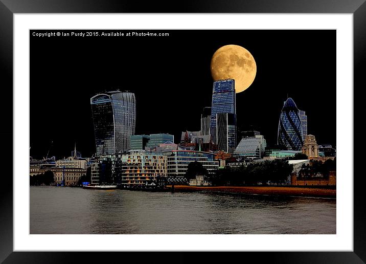 London Skyline Framed Mounted Print by Ian Purdy