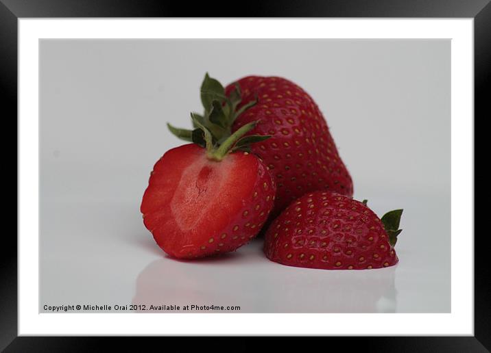 Fresh Strawberries Framed Mounted Print by Michelle Orai