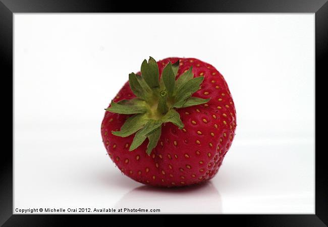 Single Strawberry Framed Print by Michelle Orai