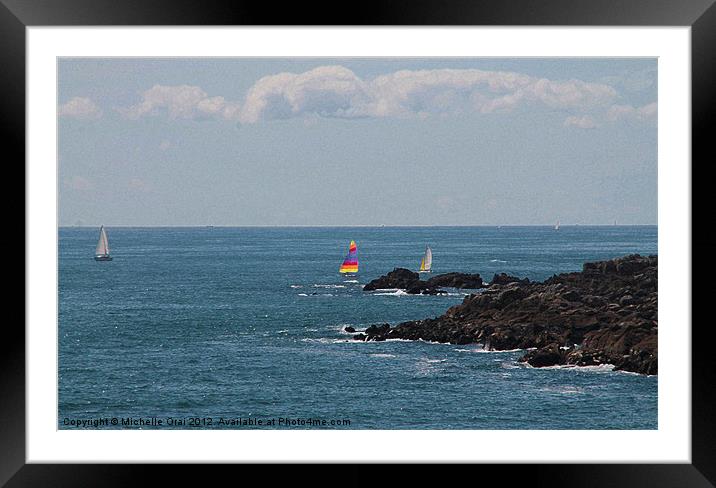 Multicoloured Sailing Framed Mounted Print by Michelle Orai