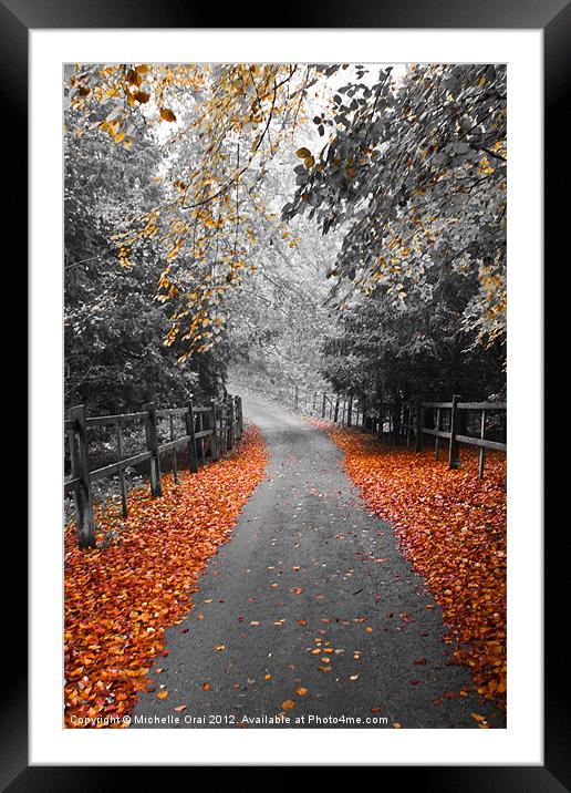 Autumn Path Framed Mounted Print by Michelle Orai