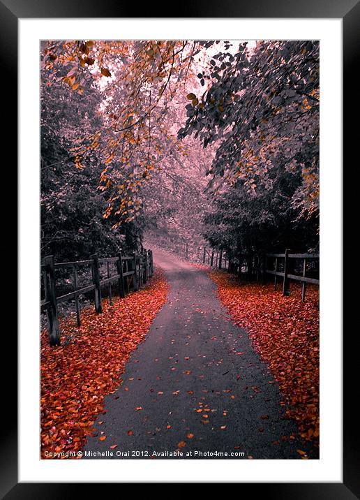 Into the Autumn Mist Framed Mounted Print by Michelle Orai