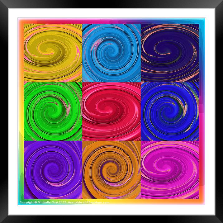 Colour Swirls Framed Mounted Print by Michelle Orai