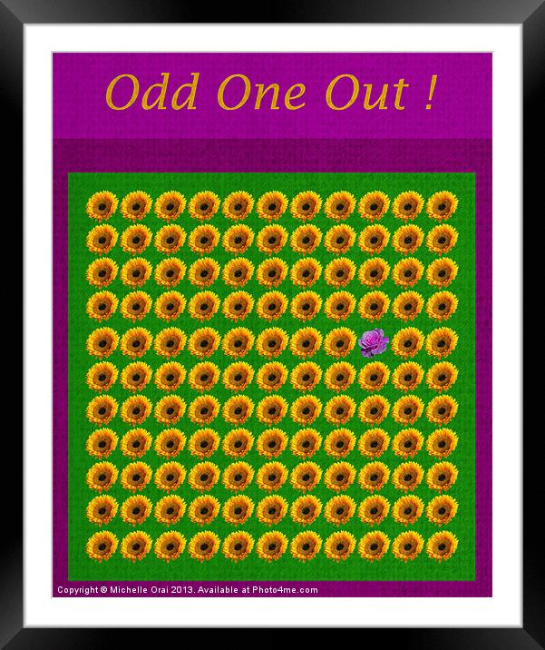 Odd One Out Framed Mounted Print by Michelle Orai