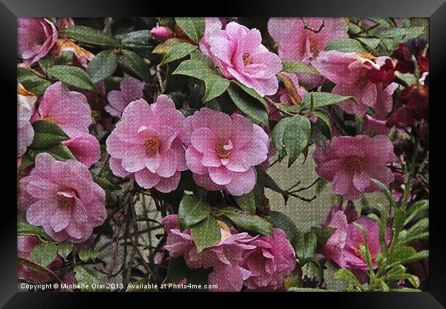 Camellia Tapestry Framed Print by Michelle Orai