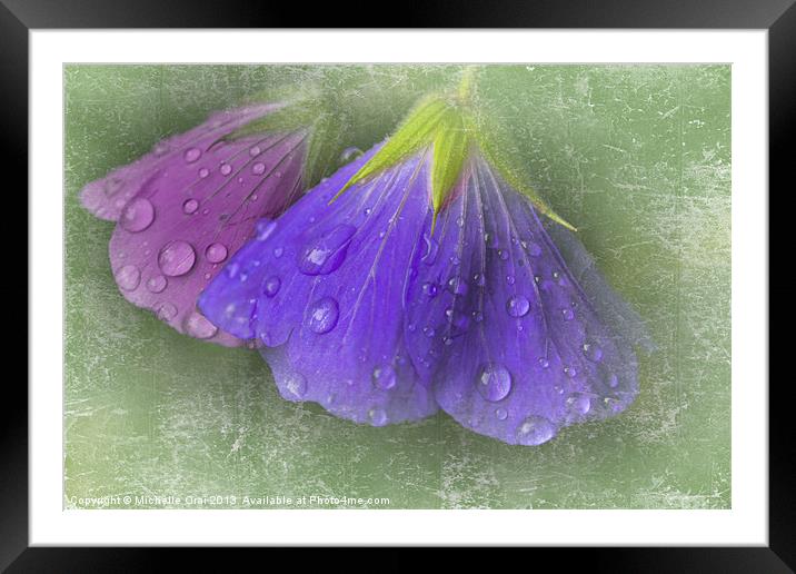 Bowing in the rain 2 Framed Mounted Print by Michelle Orai