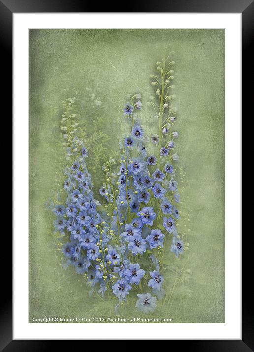 Tall Blues Framed Mounted Print by Michelle Orai