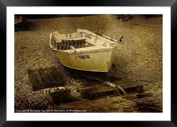 Vintage Boat 1 Framed Mounted Print by Michelle Orai