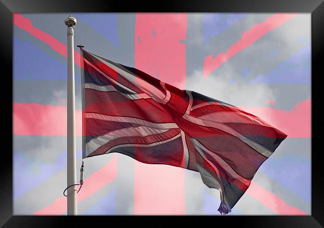 Faded Union Jack Framed Print by Michelle Orai