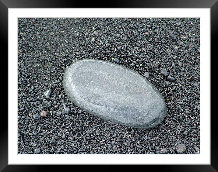 Shiny Wet Stone Framed Mounted Print by Michelle Orai