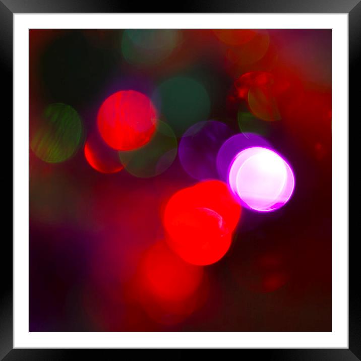 Christmas Bokeh Reds Framed Mounted Print by Michelle Orai