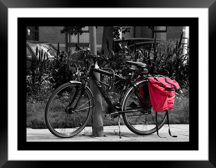 Black, white and red Framed Mounted Print by Michelle Orai