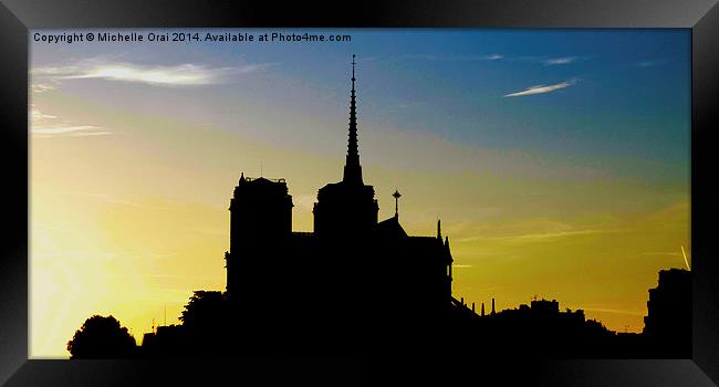 Notre Dame Silhouette Framed Print by Michelle Orai