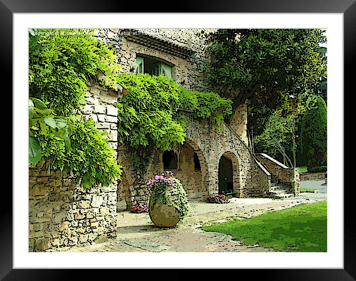 Courtyard Framed Mounted Print by Michelle Orai