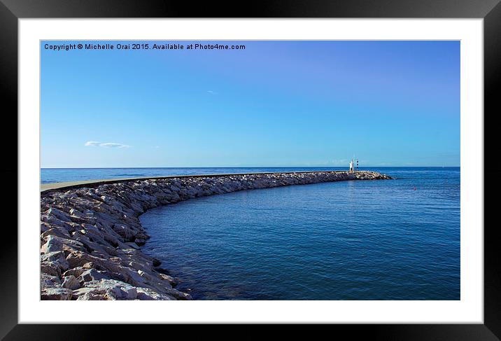 The Sea Wall Framed Mounted Print by Michelle Orai