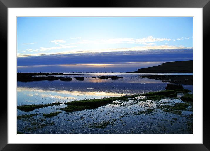 calm nigh at Marwick Bay Framed Mounted Print by Cameron scott