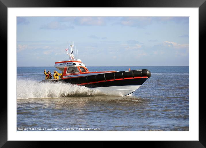 Caister Lifeboat Framed Mounted Print by dennis brown