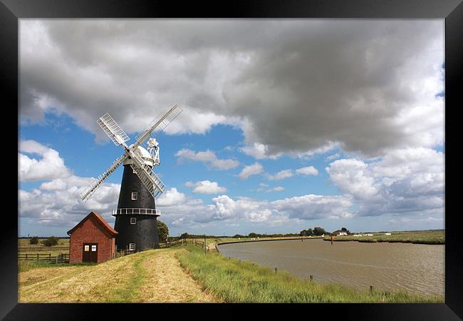 Berney Arms Mill Framed Print by Linda Brown