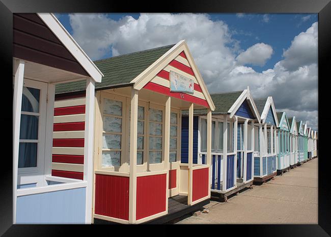 Beach Huts at Southwold Framed Print by Linda Brown