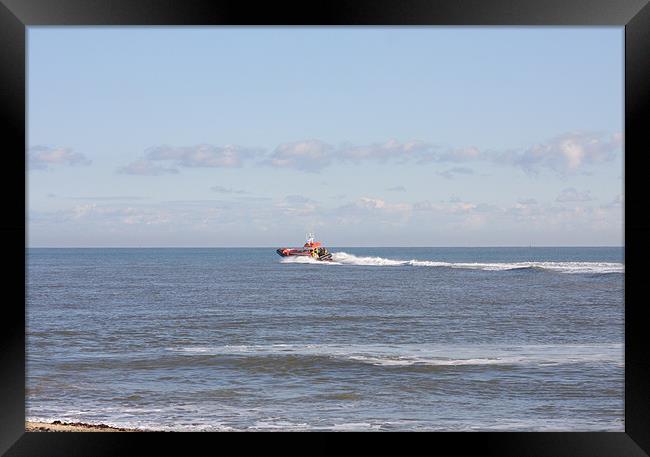 Caister Lifeboat Launch Framed Print by Linda Brown