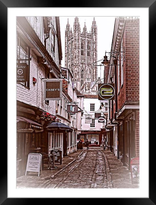 Side streets of old Canterbury Framed Mounted Print by Rod Ohlsson