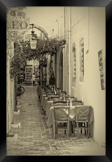 Old town Rethymno Framed Print by Rod Ohlsson