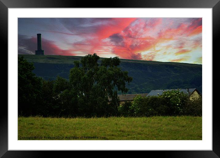 Holcombe Hill at dusk Framed Mounted Print by Ade Robbins