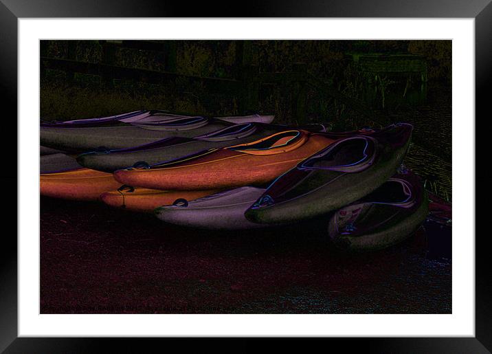 9 Canoes Framed Mounted Print by Ade Robbins