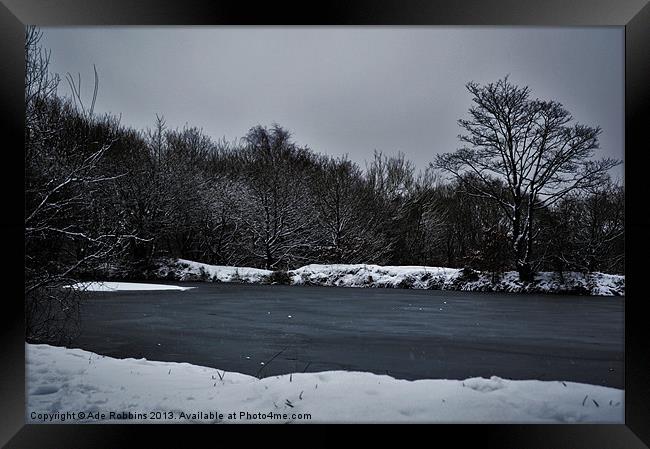 On Frozen Pond Framed Print by Ade Robbins