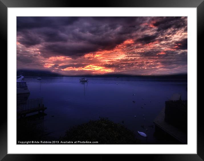Nightfalls over Windermere Framed Mounted Print by Ade Robbins