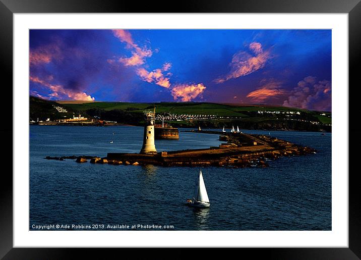 Leaving Plymouth Sound Framed Mounted Print by Ade Robbins