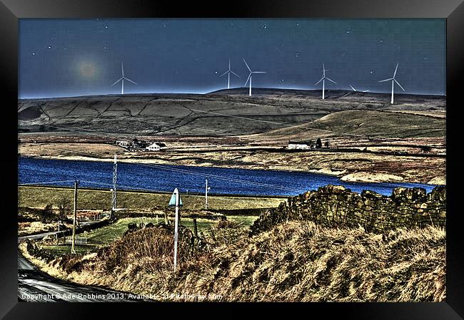 Across to the Windfarm Framed Print by Ade Robbins