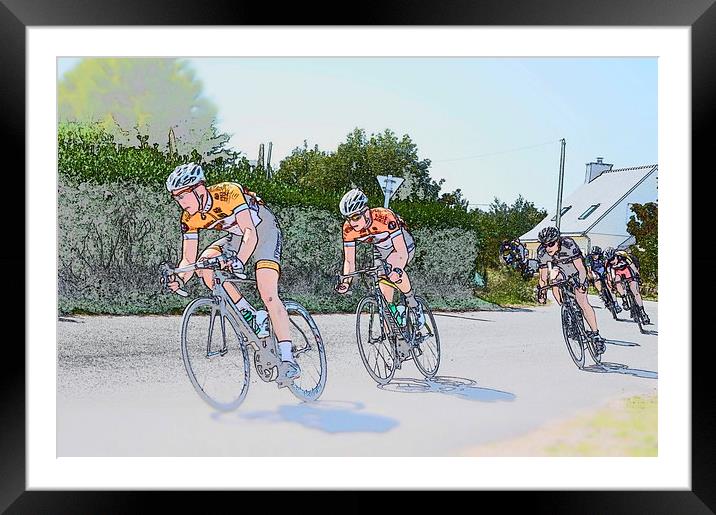  Bretagne Bike Race Framed Mounted Print by Ade Robbins